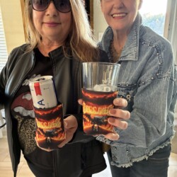 Tala and Mandy were seen partying over in Hitchcock sporting Hellion gear! Tala and Mandy with Hellion coozies.