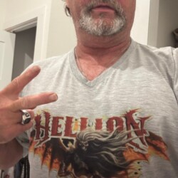 Spotted: George, wandering the realm in full Hellion regalia. Bearded man named George Bush wearing a Hellion t-shirt.